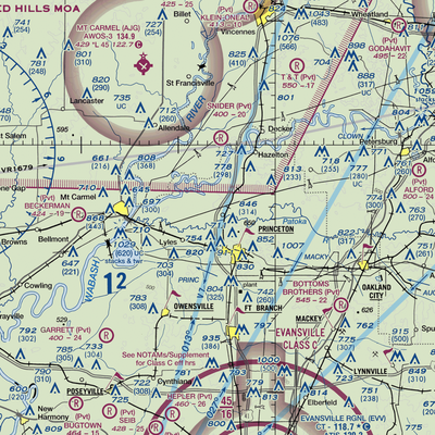 Hull Airport (IN30) VFR Sectional  Gaming Mouse Pad