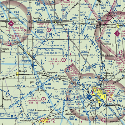 Durflinger Airport (IN29) VFR Sectional  Gaming Mouse Pad