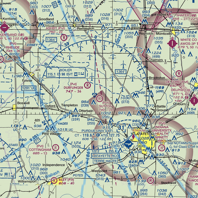 Sutton Airport (IN00) VFR Sectional  Gaming Mouse Pad