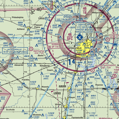 Springfield Southwest Airpark (IL97) VFR Sectional  Gaming Mouse Pad