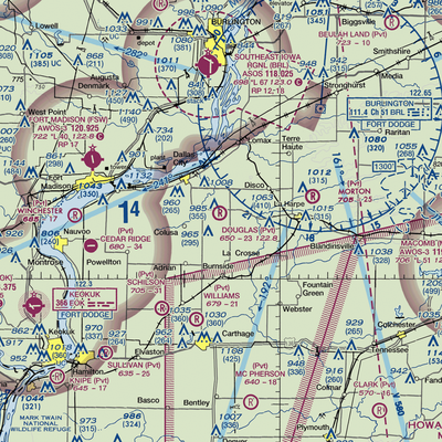 Douglas Airport (IL84) VFR Sectional  Gaming Mouse Pad