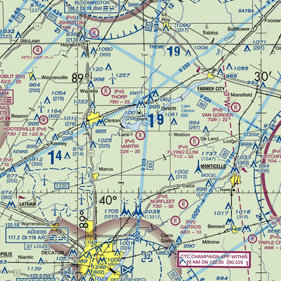 Martin RLA Restricted Landing Area (IL82) VFR Sectional  Gaming Mouse Pad