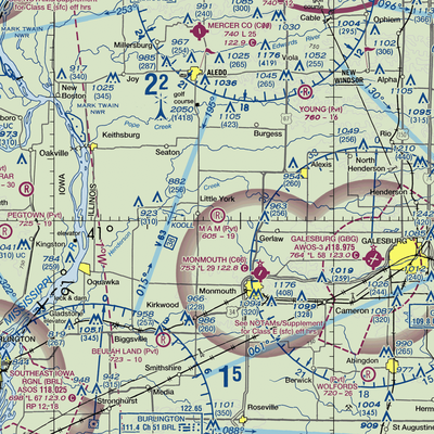 M.A.M Trail Airport (IL65) VFR Sectional  Gaming Mouse Pad