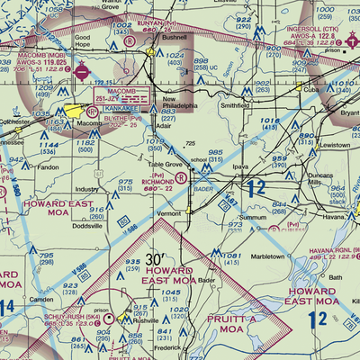 Richmond Airport (IL54) VFR Sectional  Gaming Mouse Pad