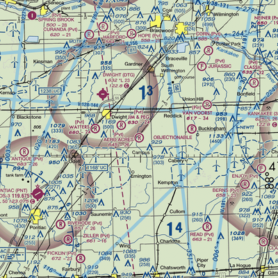 Aero Acres Airport (IL51) VFR Sectional  Gaming Mouse Pad