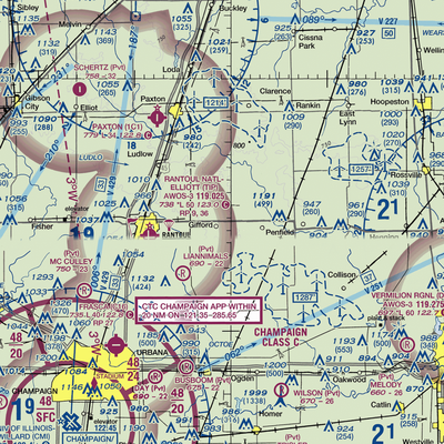 Busboom Airport (IL45) VFR Sectional  Gaming Mouse Pad