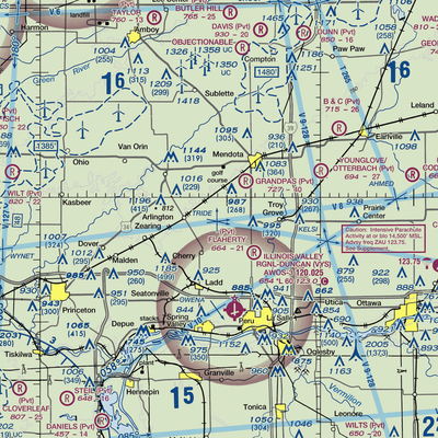 Funfsinn Airport (IL13) VFR Sectional  Gaming Mouse Pad