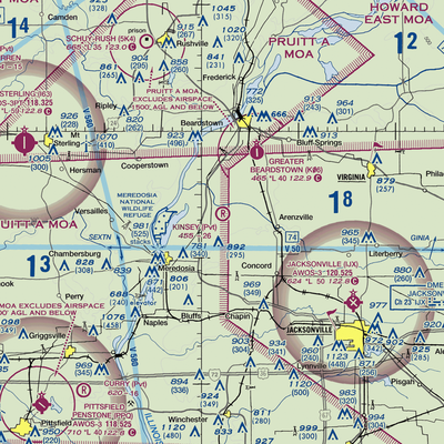 Kinsey RLA Restricted Landing Area (IL12) VFR Sectional  Gaming Mouse Pad