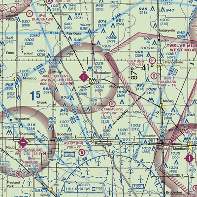 Gilmore Airport (II65) VFR Sectional  Gaming Mouse Pad