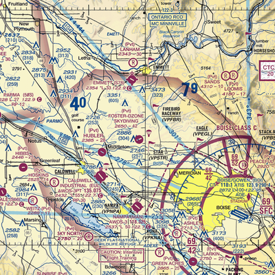 Foster Field - Dzone Skydiving Airport (ID92) VFR Sectional  Gaming Mouse Pad