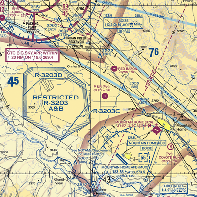 P And R Field (ID26) VFR Sectional  Gaming Mouse Pad