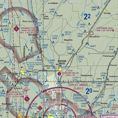 Olsen Airport (IA93) VFR Sectional  Gaming Mouse Pad