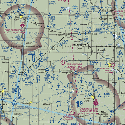 Friesenborg & Larson Airport (IA70) VFR Sectional  Gaming Mouse Pad