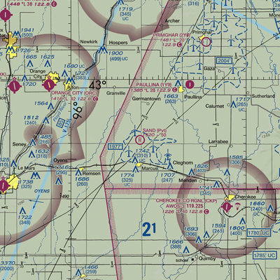 Sand Field Airport (IA69) VFR Sectional  Gaming Mouse Pad