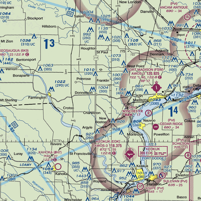 Donnellson Airport (IA65) VFR Sectional  Gaming Mouse Pad