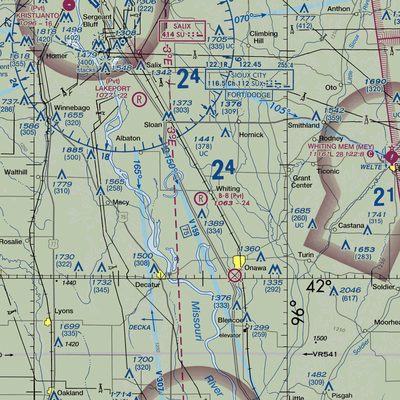 B-8 Farms Airport (IA58) VFR Sectional  Gaming Mouse Pad