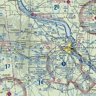 Anderson Airport (IA54) VFR Sectional  Gaming Mouse Pad