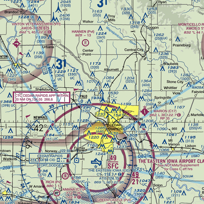 Sherman Airport (IA28) VFR Sectional  Gaming Mouse Pad