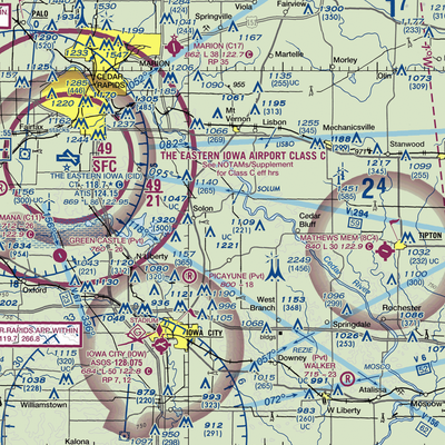 Bartlett Field (IA25) VFR Sectional  Gaming Mouse Pad