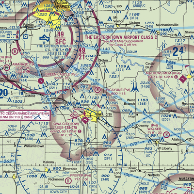 Picayune Airport (IA16) VFR Sectional  Gaming Mouse Pad