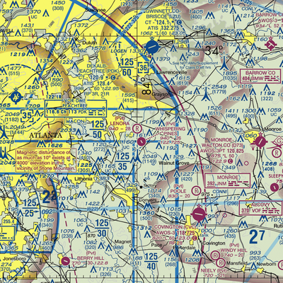 Whispering Pines Airport (GA80) VFR Sectional  Gaming Mouse Pad