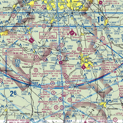 Cedar Ridge Airport (GA62) VFR Sectional  Gaming Mouse Pad