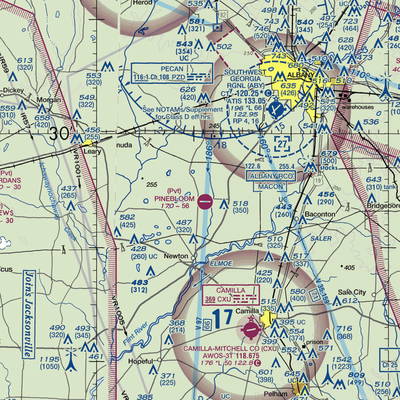 Pinebloom Plantation Airport (GA14) VFR Sectional  Gaming Mouse Pad