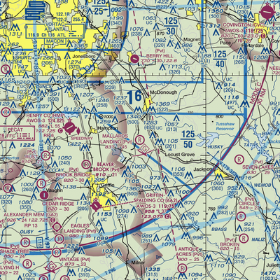 Mallards Landing Airport (GA04) VFR Sectional  Gaming Mouse Pad