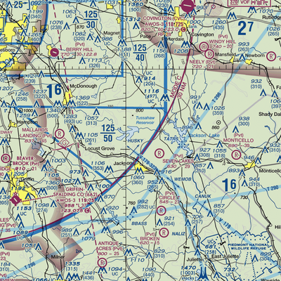 Howard Private Airport (GA02) VFR Sectional  Gaming Mouse Pad