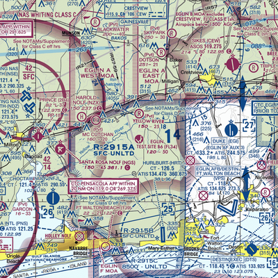 Eglin Test Site B6 Airport (FL34) VFR Sectional  Gaming Mouse Pad