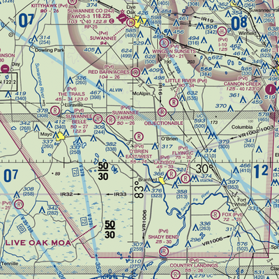 O'Brien Airpark East/West Airport (FD71) VFR Sectional  Gaming Mouse Pad