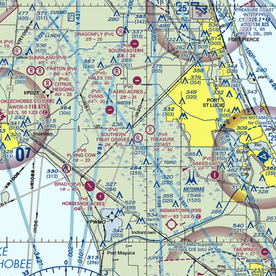 Southern Fruit Groves Airport (FD24) VFR Sectional  Gaming Mouse Pad