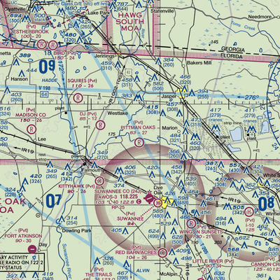 Pittman Oaks Airport (FA88) VFR Sectional  Gaming Mouse Pad