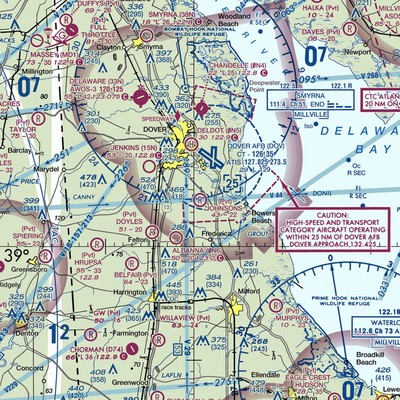 Johnsons Airport (DE09) VFR Sectional  Gaming Mouse Pad