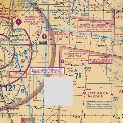 Usaf Academy Bullseye Aux Airstrip (CO90) VFR Sectional  Gaming Mouse Pad