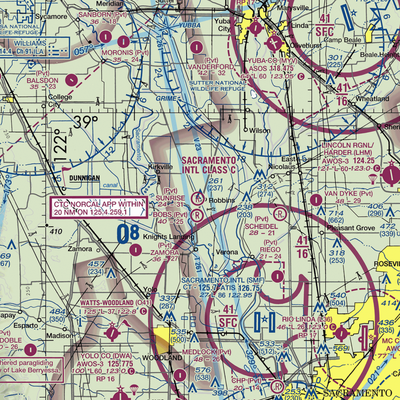 Sunrise Dusters Airport (CA18) VFR Sectional  Gaming Mouse Pad