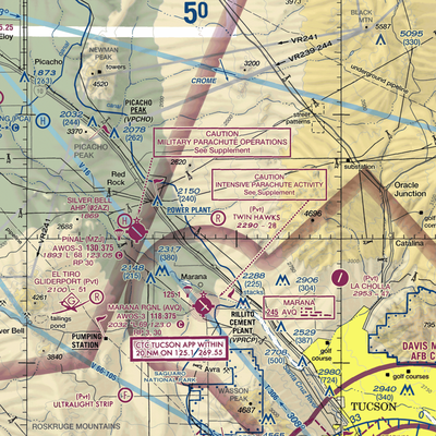 Twin Hawks Airpark (AZ63) VFR Sectional  Gaming Mouse Pad