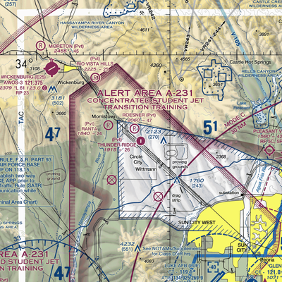 Thunder Ridge Airpark (AZ28) VFR Sectional  Gaming Mouse Pad