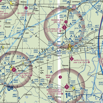 Burns Aerodrome (AR17) VFR Sectional  Gaming Mouse Pad