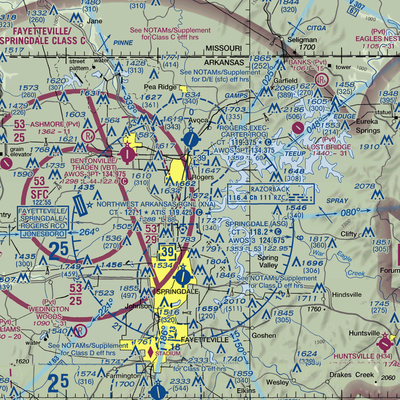 Ozark Aerodrome (AR11) VFR Sectional  Gaming Mouse Pad