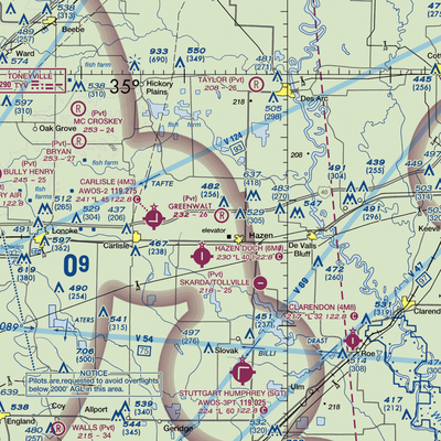 Greenwalt Company Airport (AR10) VFR Sectional  Gaming Mouse Pad