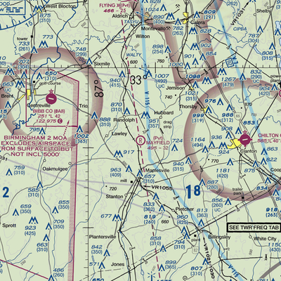 Mayfield (Private) Airport (AL76) VFR Sectional  Gaming Mouse Pad