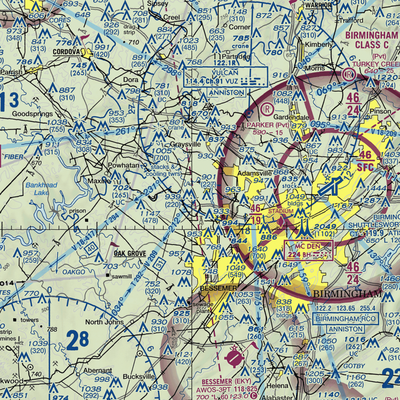 Bonham Airport (AL40) VFR Sectional  Gaming Mouse Pad