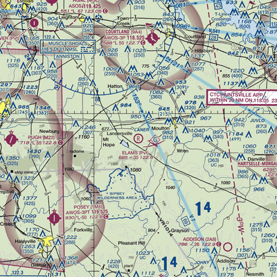 Elam's Landing Airport (AL34) VFR Sectional  Gaming Mouse Pad