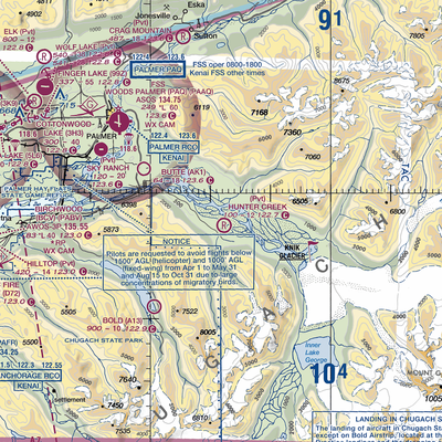 Hunter Creek Airport (AK66) VFR Sectional  Gaming Mouse Pad