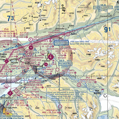 Maud Road Strip Airport (74AK) VFR Sectional  Gaming Mouse Pad