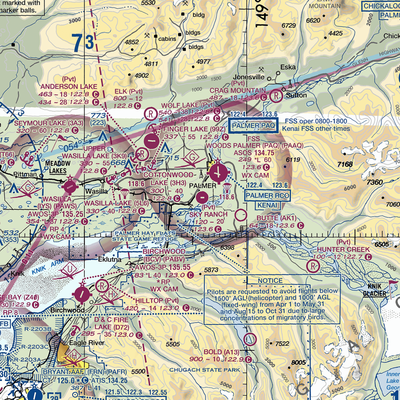 Sky Ranch At Pioneer Peak Airport (AK50) VFR Sectional  Gaming Mouse Pad