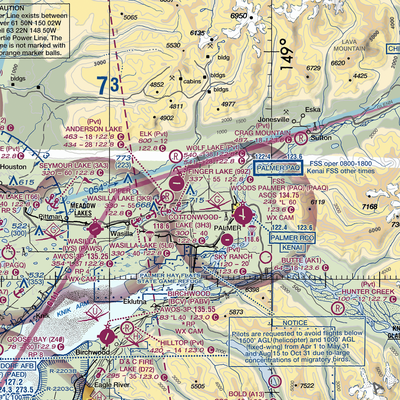 Walby Lake Seaplane Base (AA85) VFR Sectional  Gaming Mouse Pad