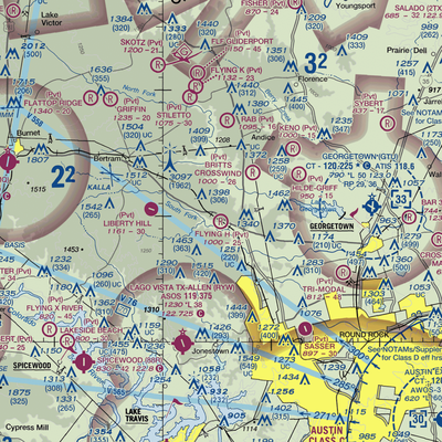 Flying H Ranch Airport (9TX4) VFR Sectional  Gaming Mouse Pad