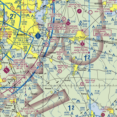 Bennetts Airport (9TX2) VFR Sectional  Gaming Mouse Pad